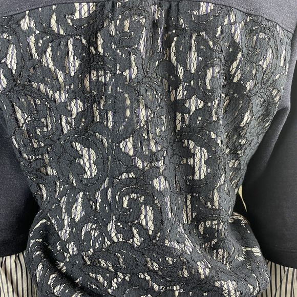 nordstrom signature womens Size Small Mixed Media sweater Lace Preppy Luxury - Picture 5 of 9